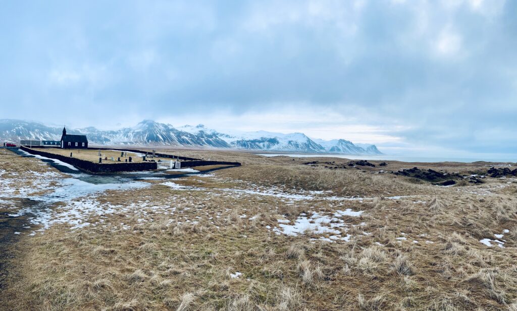 Black Church Budir panorama Iceland Photo by JFPenn