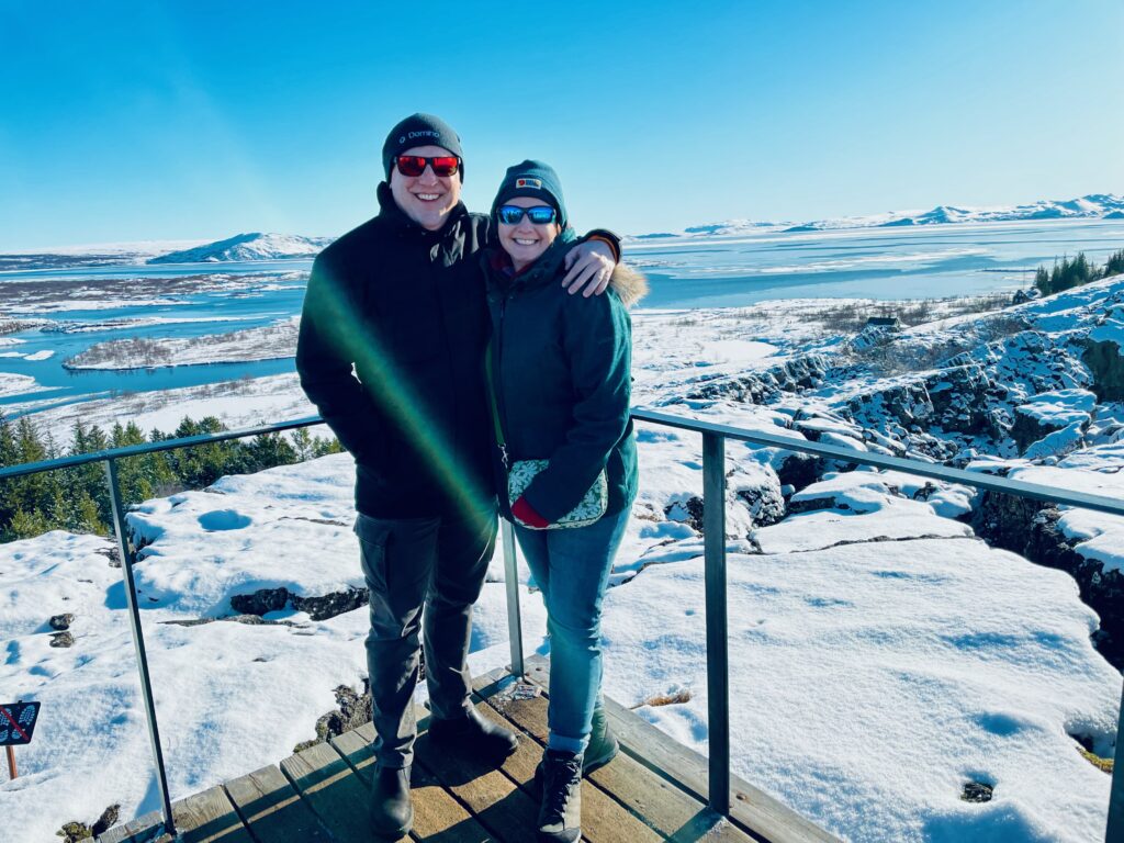 With my husband, Jonathan, in Iceland, March 2025 — turning 50! 